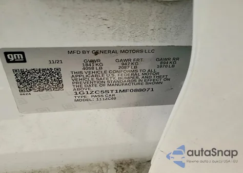 2021 Chevrolet Malibu Ls from USA, damaged, VIN 1G1ZC5ST1MF088071